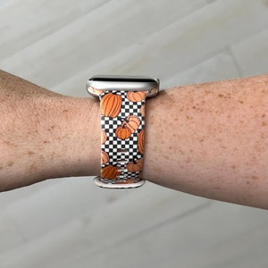Plaid Pumpkins Watch Band Compatible with Apple Watch Samsung Garmin image 1