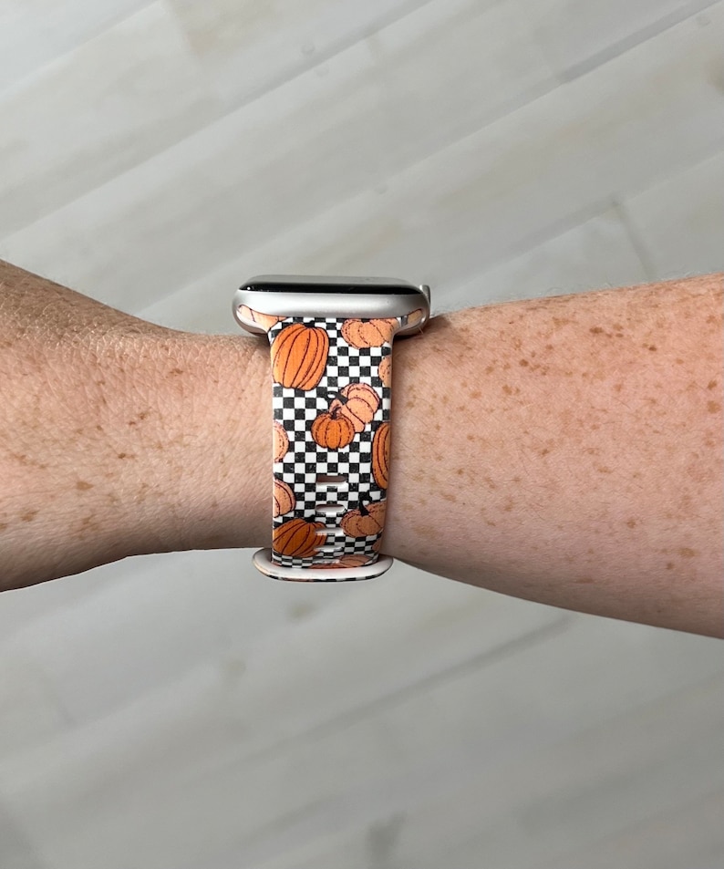 Plaid Pumpkins Watch Band Compatible with Apple Watch Samsung Garmin image 1