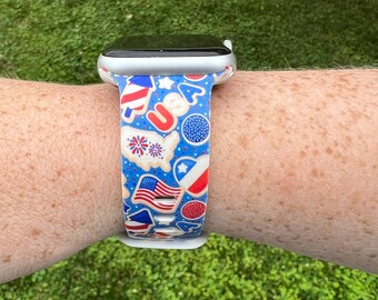 Forth Of July Cookies Watch Band Compatible with Apple Watch Samsung Garmin