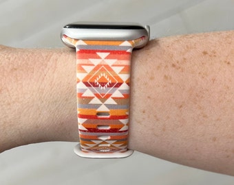 Correa de reloj estilo azteca occidental compatible con Apple Watch, Samsung y Garmin.