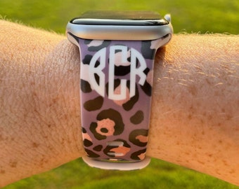 Personalized Purple Leopard Watch Band