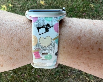 Sewing Watch Band Compatible with Apple Watch Samsung Garmin
