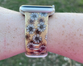 Yellow Daisy Watch Band Compatible with Apple Watch Samsung Garmin