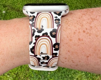 Leopard Rainbow Watch Band Compatible with Apple Watch Samsung Garmin