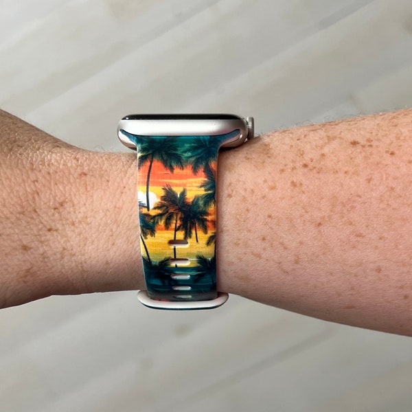 Palm Tree Sunset Watch Band Compatible with Apple Watch Samsung Garmin