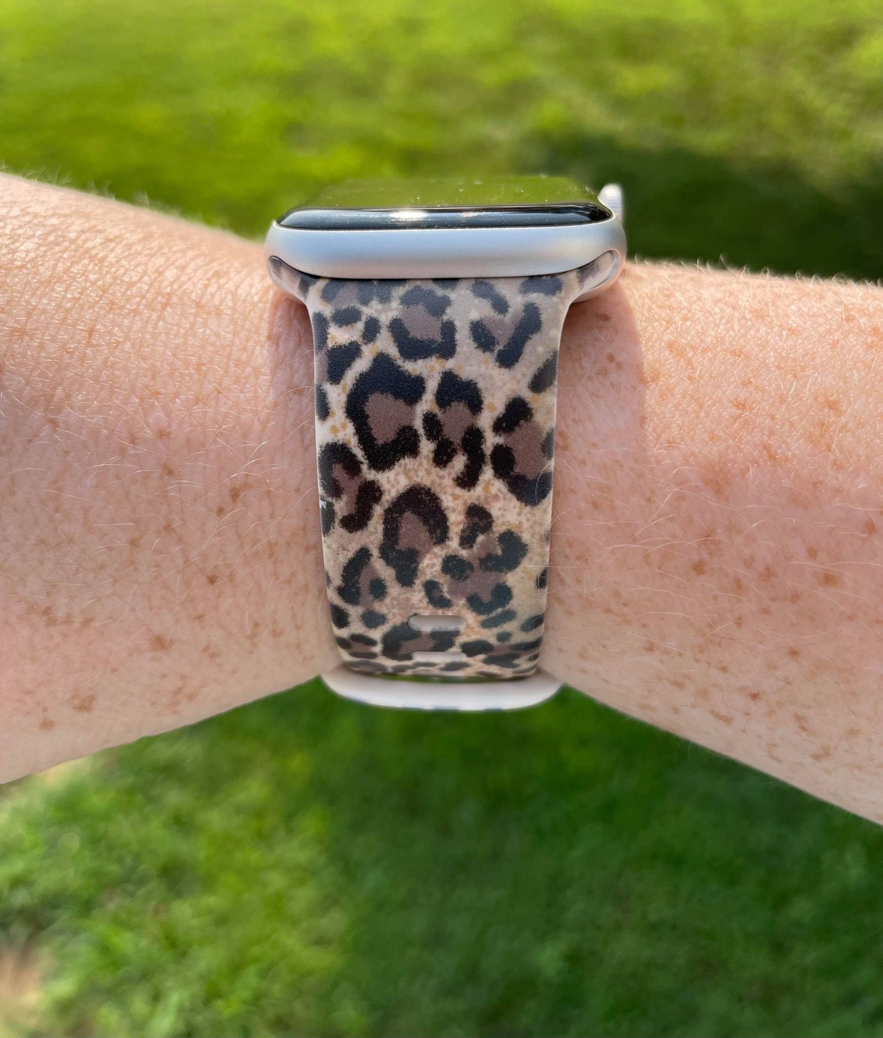 Wrist wrap Watch wit cheetah print accent Animal Print Watch Bands for Apple Watch – Salty USA main image 4