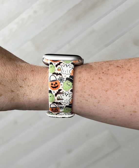 NEW Halloween Themed Apple Watch Band Cute Halloween Ghost and Pumpkins , Apple Watch Band (38mm  main image 2