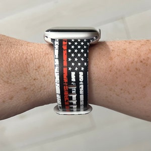 Thin Red Line Watch Band Compatible with Apple Watch Samsung Garmin
