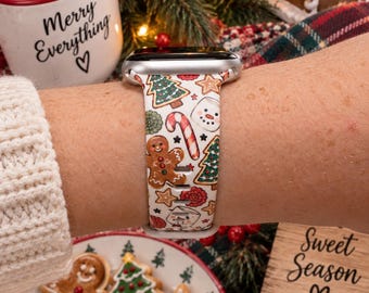 Christmas Watch Band, Gingerbread Watch Band, Christmas Tree Watch Strap, Candy Cane Watch Band, Holiday Watch Band, Christmas Gift