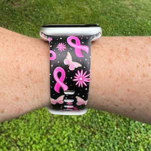 Breast Cancer Awareness Watch Band Compatible with Apple Watch Samsung Garmin