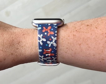 Patriotic Balloon Dog Watch Band Compatible with Apple Watch Samsung Garmin