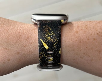 Happy New Year Watch Band Compatible with Apple Watch Samsung Garmin