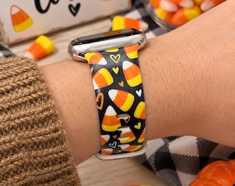 Candy Corn Halloween Watch Band – Cute Fall Candy Corn Heart Design