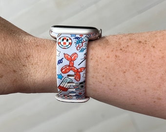 Red White And Blue Celebration Watch Band Compatible with Apple Watch Samsung Garmin