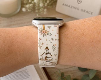 Faith Christian Watch Band | Floral Cross Smartwatch Strap