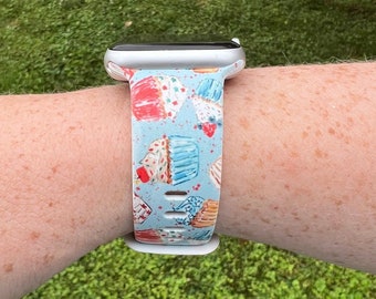Forth Of July Cupcake Watch Band Compatible with Apple Watch Samsung Garmin