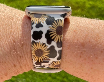 Cow Sunflower Watch Band Compatible with Apple Watch Samsung Garmin