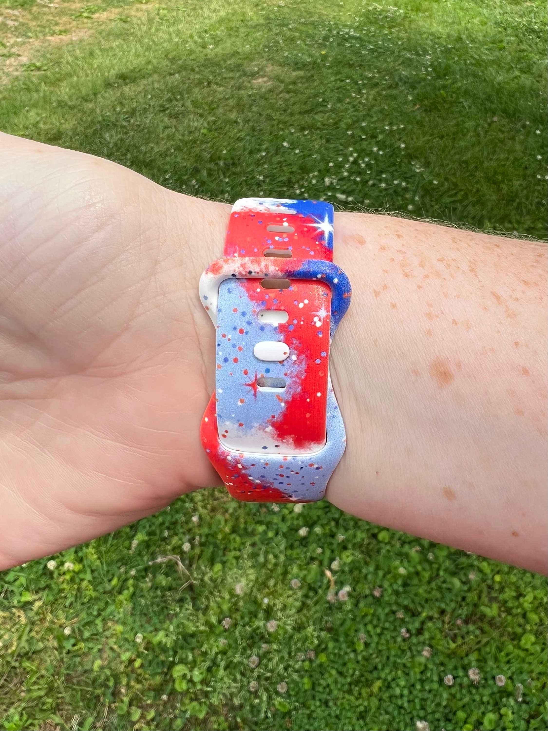 Red White and Blue Watch Band Compatible With Apple Watch Etsy