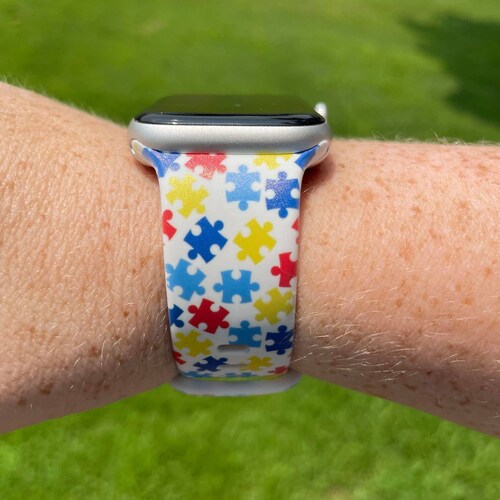 Autism Puzzle Piece Watch Band Compatible With Apple Watch Etsy