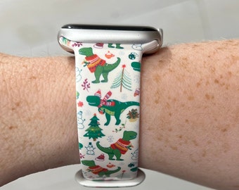 Christmas Dino Watch Band Compatible with Apple Watch Samsung Garmin