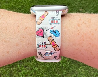 Distressed Phlebotomy Watch Band Compatible with Apple Watch Samsung Garmin
