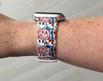 Patriotic Smiles Watch Band Compatible with Apple Watch Samsung Garmin