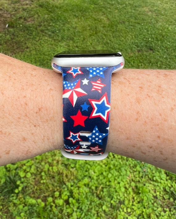 Red White and Blue Star Watch Band Etsy