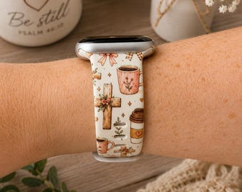 Christian Coffee Watch Band | Faith-Inspired Cross Smartwatch Strap
