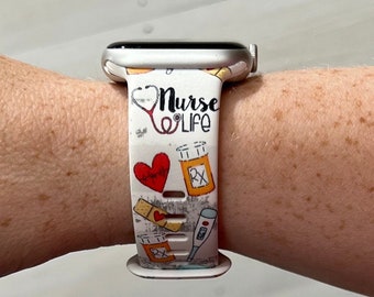 Distressed Nurse Life Watch Band Compatible with Apple Watch Samsung Garmin