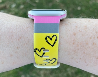 Teacher Pencil Watch Band Compatible with Apple Watch Samsung Garmin