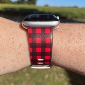 Buffalo Plaid Watch Band Compatible with Apple Watch Samsung Garmin