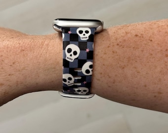 Halloween Skull Watch Band Compatible with Apple Watch Samsung Garmin
