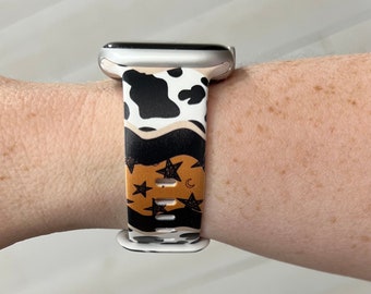 Correa de reloj Western Cow Waves compatible con Apple Watch, Samsung y Garmin.