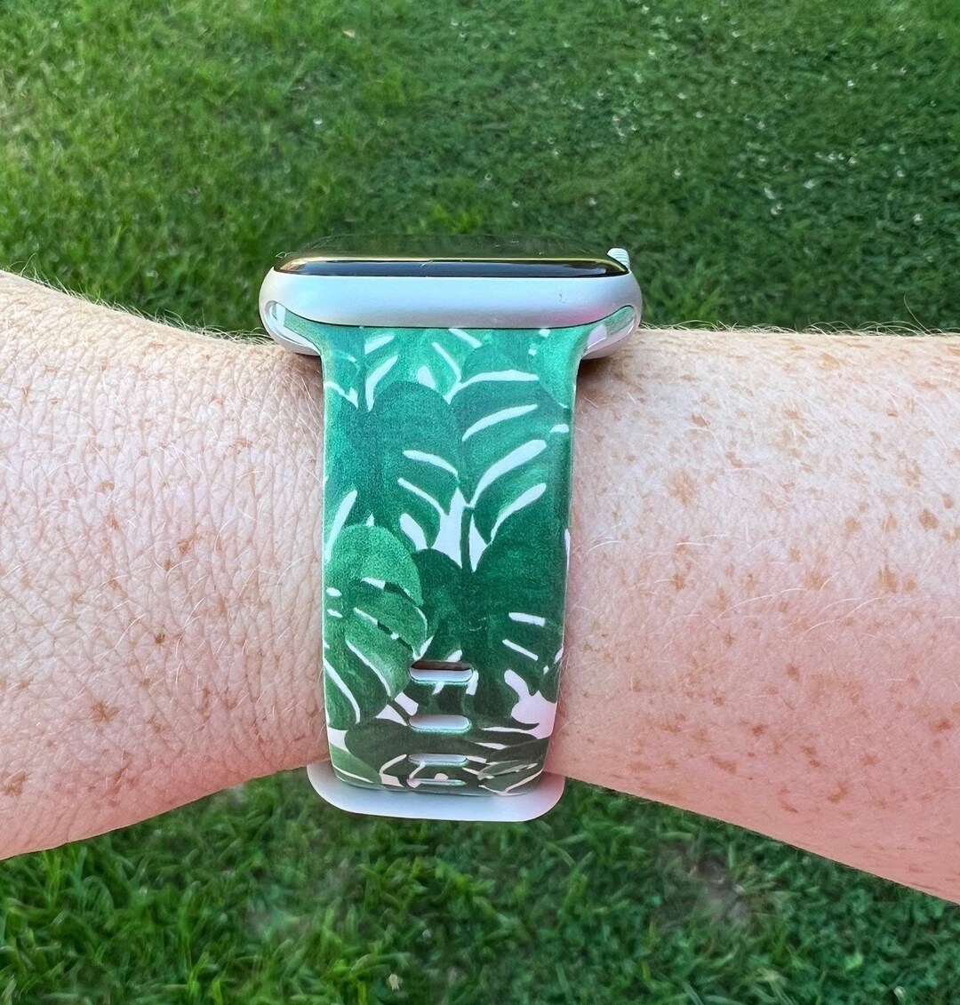 Monstera Leaf Watch Band Compatible With Apple Watch Samsung Etsy