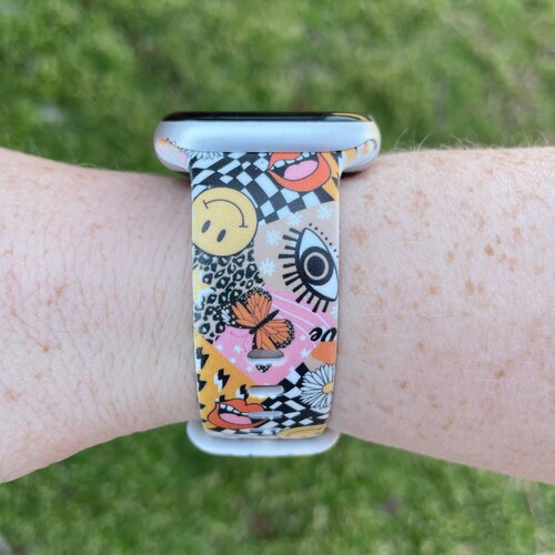 Aesthetic Collage Smiley Y2k Watch Band Compatible With Apple Etsy