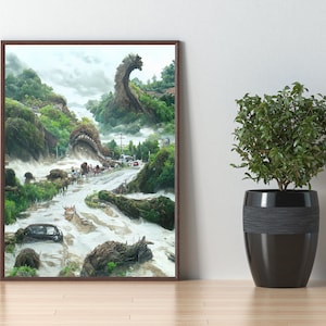 Charming Prints | DIGITAL | AI Art - Unique Living Room Wall Art Idea, Printable Wall Art, Unique Design Produced with AI