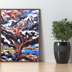 Charming Prints | DIGITAL | AI Art - Unique Living Room Wall Art Idea, Printable Wall Art, Unique Design Produced with AI