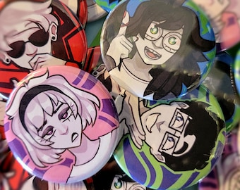 Pin/botones de Homestuck Beta Kids GRANDES (2,25 PULGADAS)