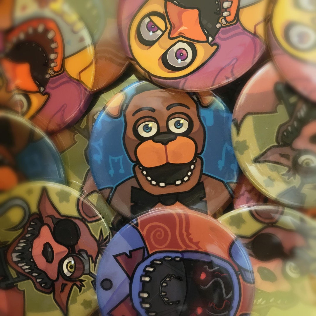 Five Nights at Freddy's 2 Inspired LARGE Pins/buttons (withered Freddy ...