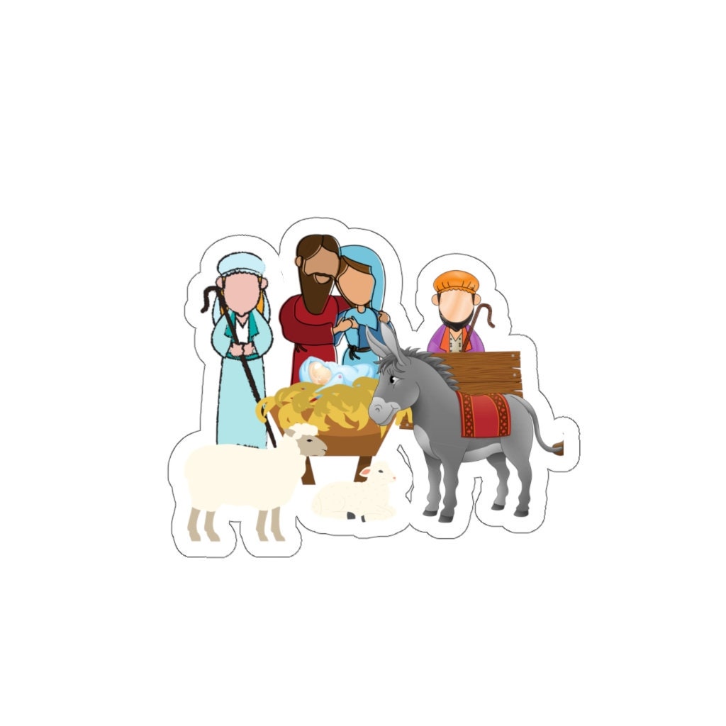 Simple Nativity Scene DieCut Stickers Etsy