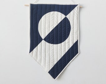 Scout Wall Hanging | Navy and White Geometric Wall Art | Minimalist wall decor