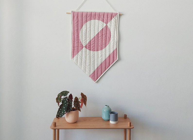 Scout Wall Hanging Pink and White Geometric Wall Art Minimalist wall decor image 2