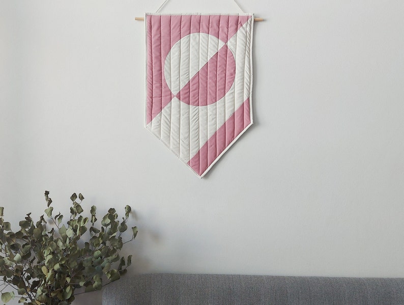 Scout Wall Hanging Pink and White Geometric Wall Art Minimalist wall decor image 4