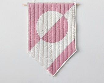 Scout Wall Hanging | Pink and White Geometric Wall Art | Minimalist wall decor