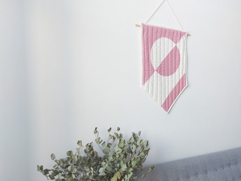 Scout Wall Hanging Pink and White Geometric Wall Art Minimalist wall decor image 7