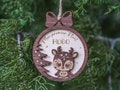 Christmas bauble, Personalized Christmas bauble, Wooden Christmas bauble, My First Christmas, Named Christmas bauble, Christmas decoration - Fawn product logo