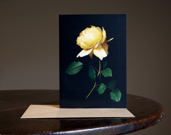 Flower Greeting Card - Blank Card - Floral Card - Birthday Card - Notelet - Photography - Botanical Hue - Rosa 'The Poet's Wife',