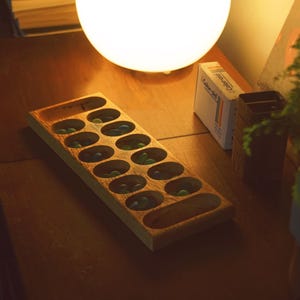 Mancala Board, Lati Wood, 15"