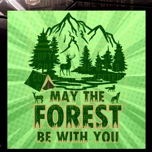 Camping Magnet, May The Forest Be With You, Star Wars Type Funny Theme, Refrigerator, Car Magnet, Star Wars, Nature, Camper Enthusiast Gift