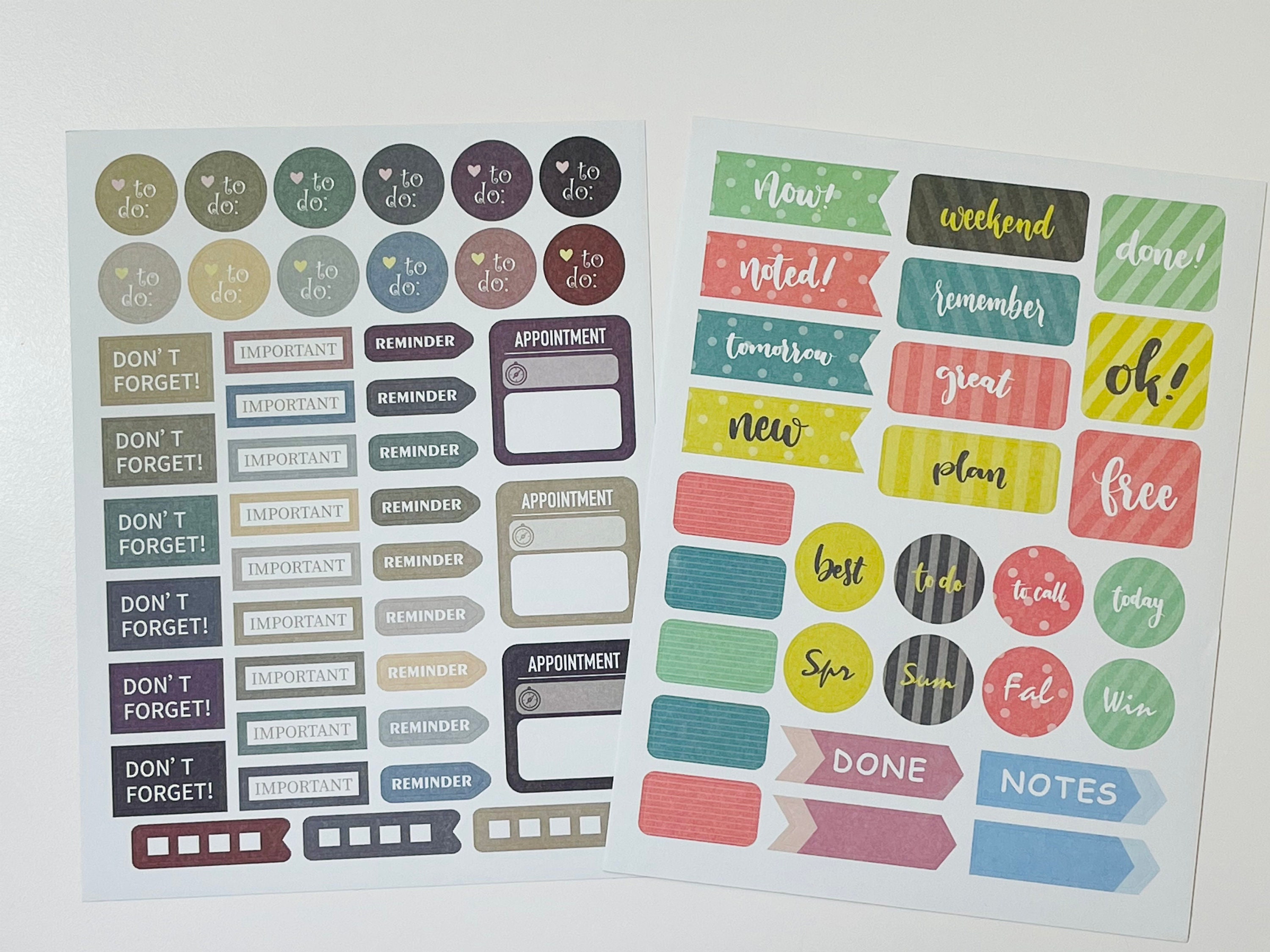 Variety Productivity Sticker Bundle| Daily Planner Stickers for Bullet ...